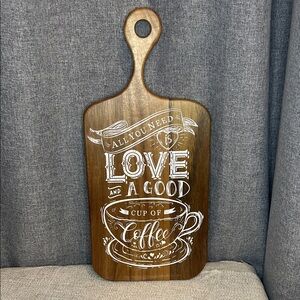 Love & Coffee Wood Decorative Board